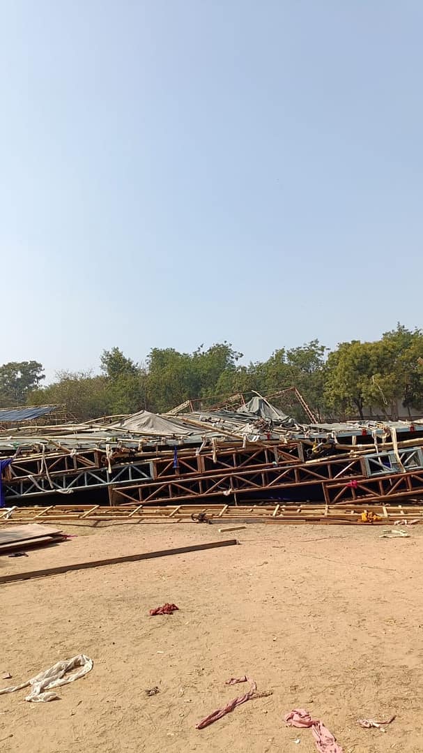 जवाहर लाल नेहरू स्टेडियम में बड़ा हादसा, पंडाल गिरने से आठ लोग घायल,बचाव कार्य जारी... 42 3(325)